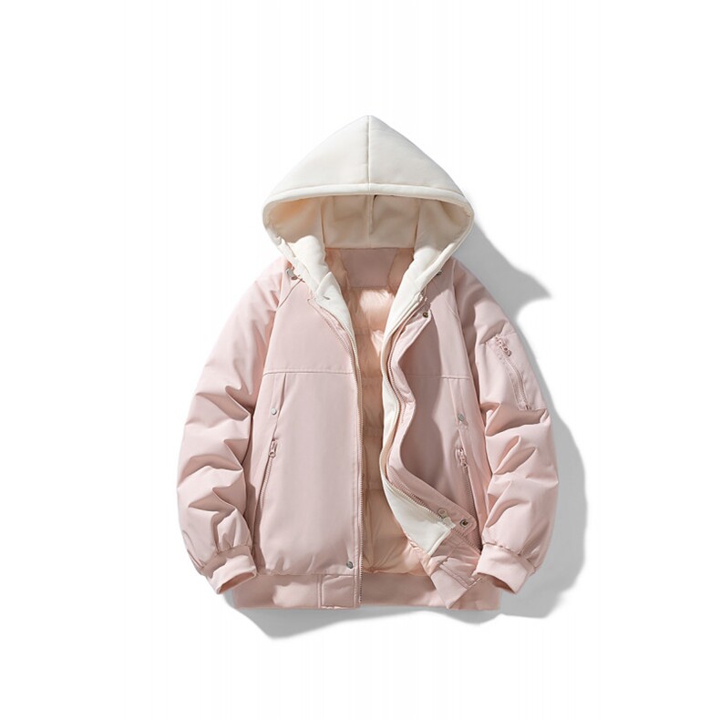 !潮流冬季连帽拉链加绒加厚棉衣情侣撞色棉服外套MY5567-P78,男装棉衣,星座610B-1
