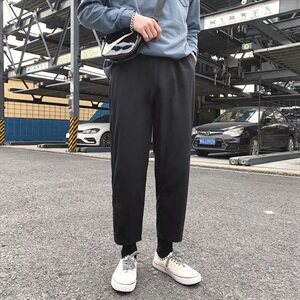 薄款冰丝裤子男士西裤直筒裤男潮流休闲裤九分裤阔腿长裤图片
