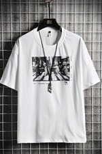 【】A003-HT1088-P30夏装新款卡通印花时尚T恤网格挂拍，男装T恤，电商A003