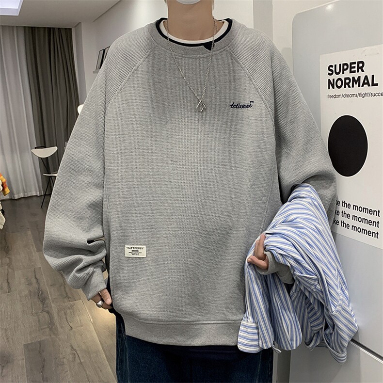假两件卫衣男春秋季2024新款美式休闲刺绣XW021P45,男装卫衣,星座1116-2