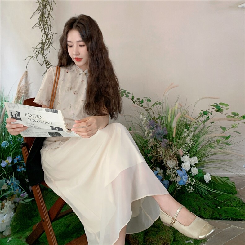今年流行新中式风连衣裙女夏2025新款漂亮独特不规则气质,女装连衣裙,2C032