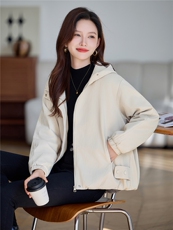 休闲百搭连帽夹棉加厚外套女2025冬季新款宽松显瘦短款派克服棉衣，女装棉衣/棉服，涵誉
