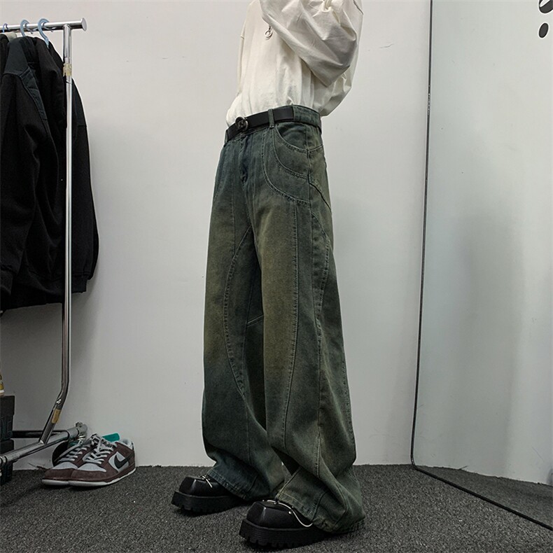2024秋冬新款港风牛仔裤百搭休闲做旧高街裤潮N01581-P60,男装牛仔裤,星座308B-1