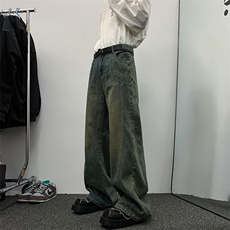 2024秋冬新款港风牛仔裤百搭休闲做旧高街裤潮N01581-P60，男装牛仔裤，星座308B-1