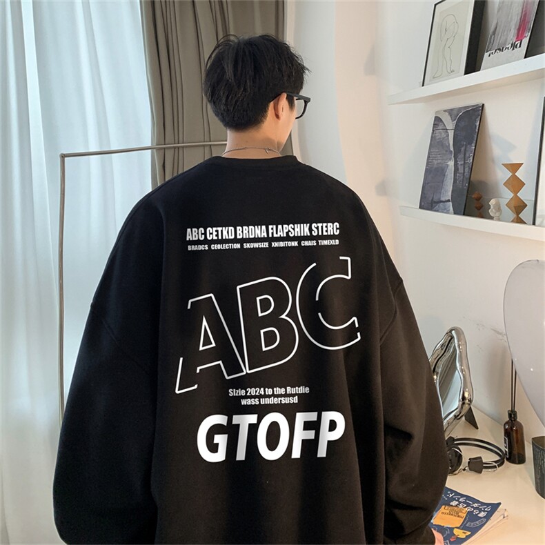 秋季新款320G华棉圆领卫衣面布棉WH2480-P35控58,男装卫衣,电商B370