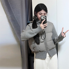 A585-P108冬季马甲棉服假两件毛衣抗起球上衣，男装针织衫/毛衣，星座911