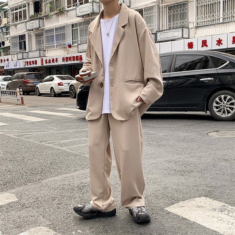休闲西服男装一套搭配套装痞帅高校秋装dk制服男小西装外套,男装西服,星座601-1