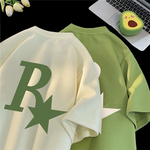 量大优 重磅220克华夫格短袖T恤 R星印花HT3134-P20图片
