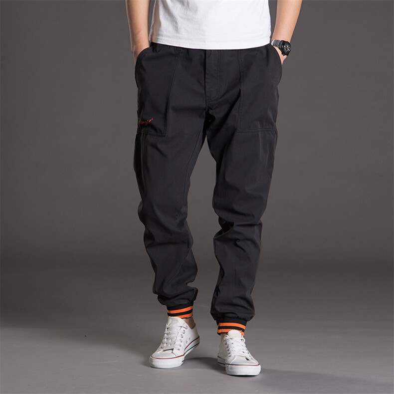 2021年中腰纯色裤中弹小清新时尚都市夏季休闲宽松多口袋，男装休闲裤，星座802