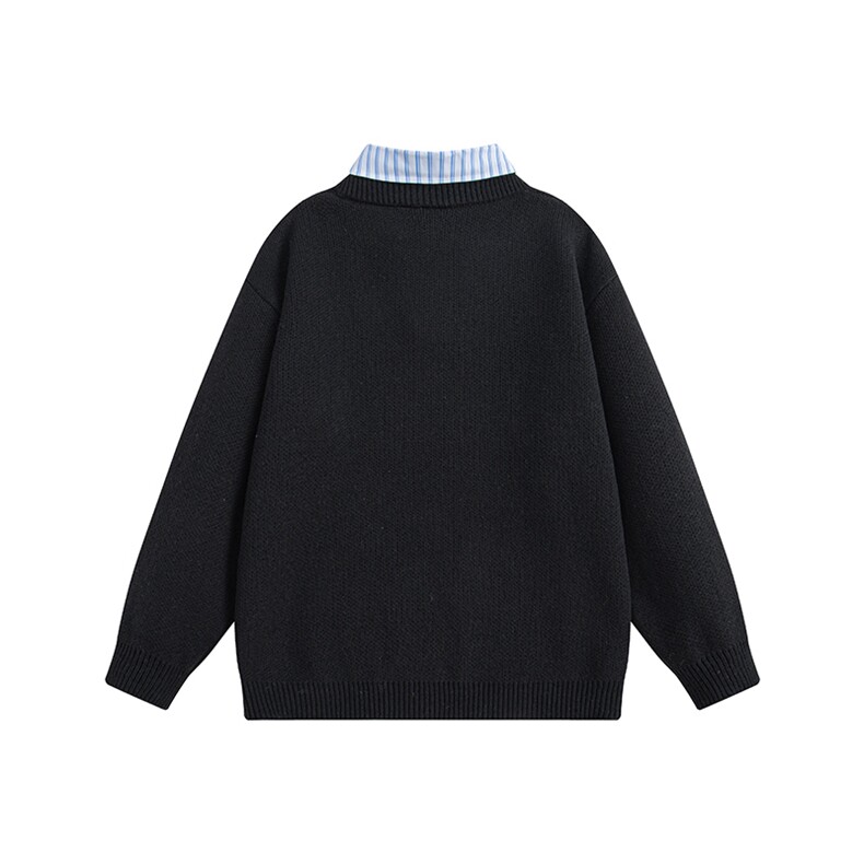 立体美式复古设计感假两件毛衣秋冬新款宽松上衣CS0037,男装针织衫/毛衣,星座1206（原A206）