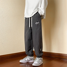 2024冬季新款木地板加绒加厚宽松束脚休闲运动裤K251-P45控78，男装休闲裤，星座914-3