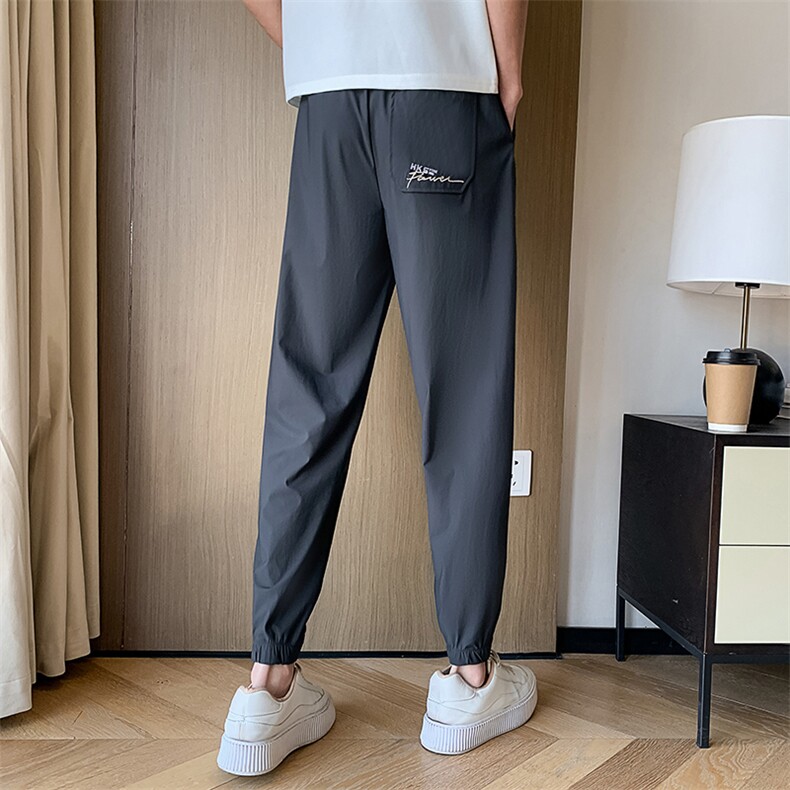 春夏新款束脚休闲裤拼接刺绣宽松大码运动裤社会小伙508k226p58,男装休闲裤,星座901
