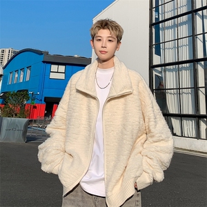 秋冬季立领拉链宽松外套新品简约设计慵懒风外套图片
