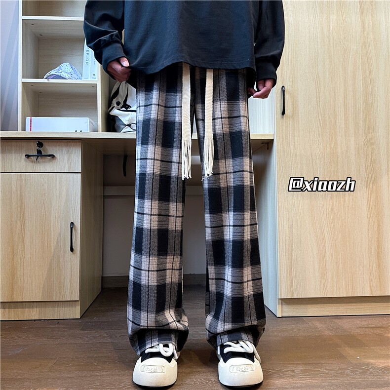 XZ616秋季重磅满印黑白肌理感格子休闲长裤TY1088特P35控68,男装休闲裤,星座512A（原616）