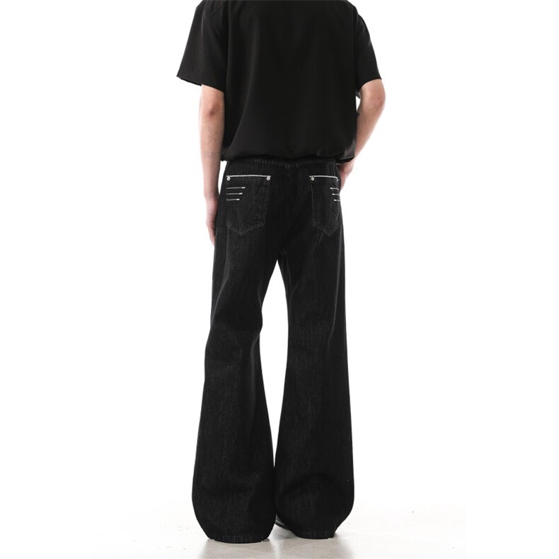 903-NB293-P78S-XXL【白色黑色】黑白刺绣线原牛微辣牛仔裤男3,男装牛仔裤,星座903
