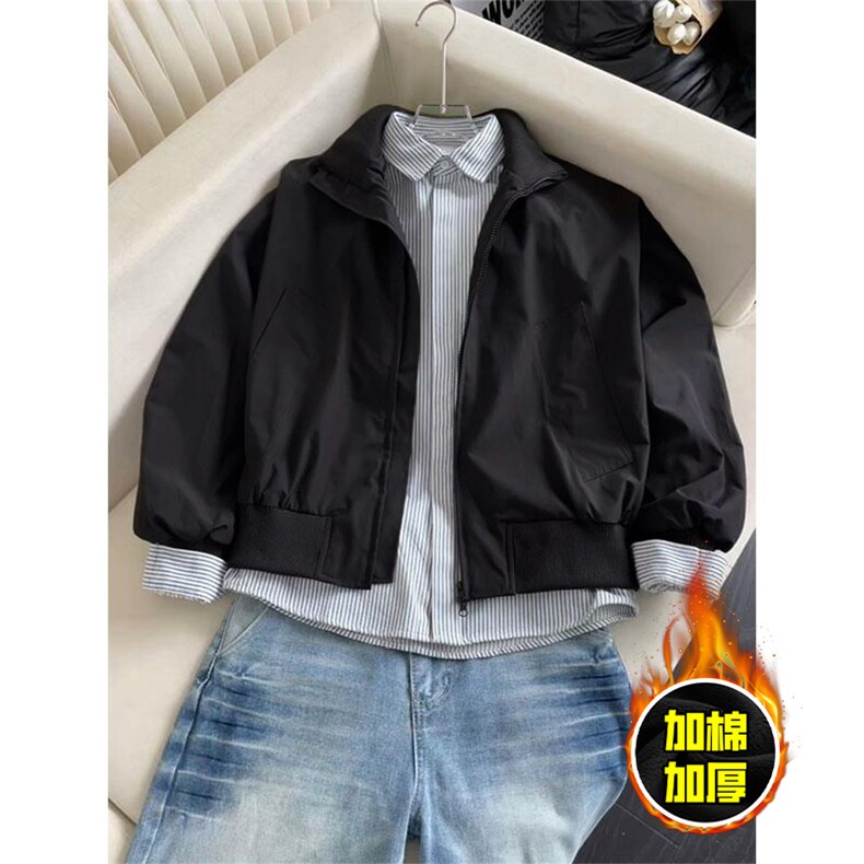 棉衣5W件现货冬季美拉德立领飞行夹克廓形高街棒球服加棉加厚外套，男装夹克，电商A486
