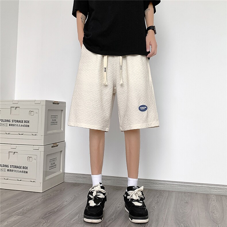 港风冰丝特色面料短裤男士中裤男休闲潮流五分裤DK8775P40控59,男装牛仔裤,星座227-7
