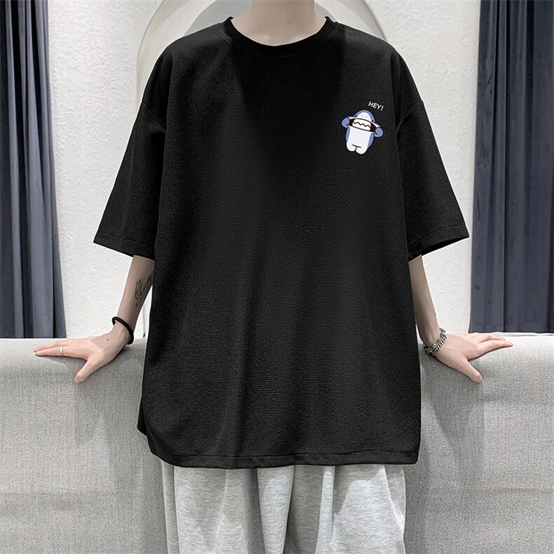 HT73167-P22华夫格t恤男短袖男大码五分袖大皂风,男装T恤,电商A040