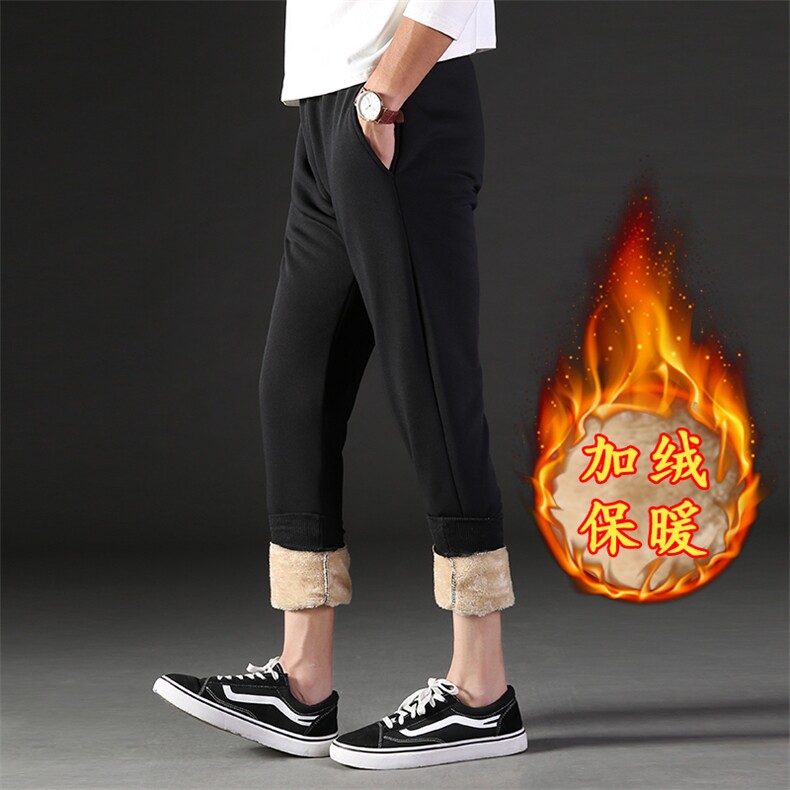 休闲男裤冬季棉裤男加绒加厚羊羔绒卫裤修身小脚运动961至965,男装休闲裤,星座1115-1