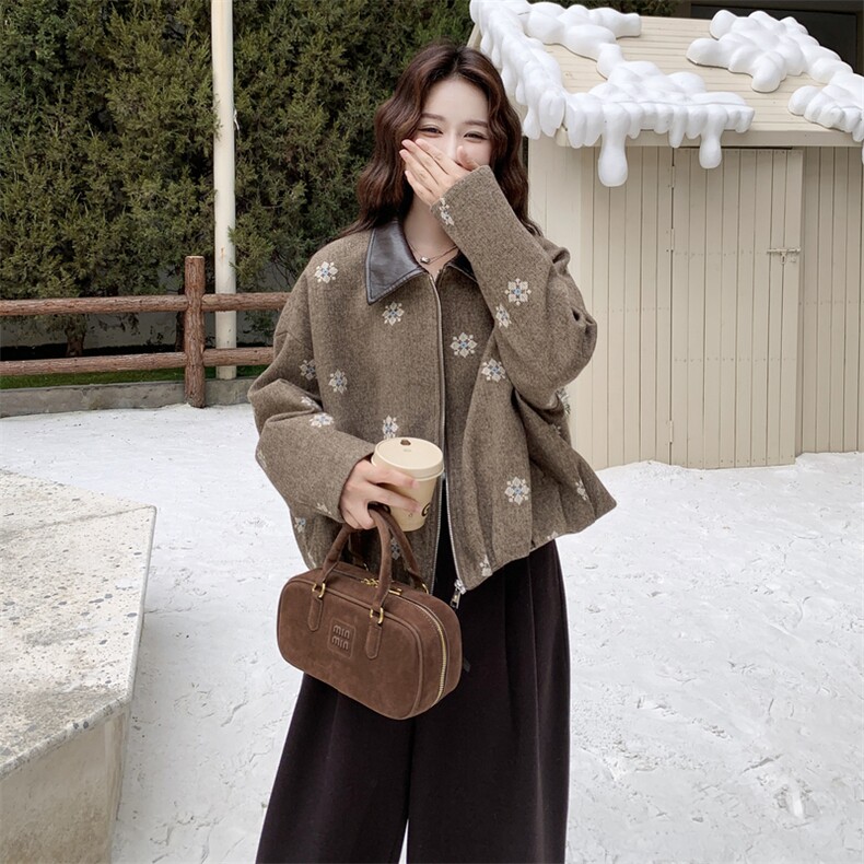 现货美拉德复古刺绣毛呢外套2C2369001P185K285,女装毛呢外套,2C236