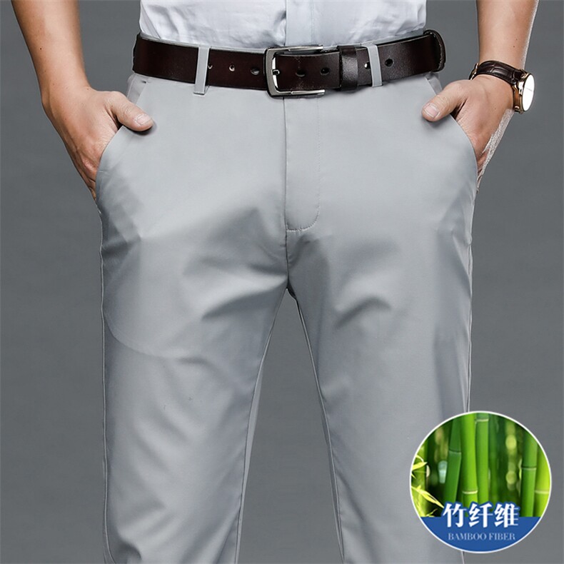 DS2083钱塘2020-3春夏款竹纤维男士休闲裤直筒弹力薄款长裤P58,男装休闲裤,钱塘207-3