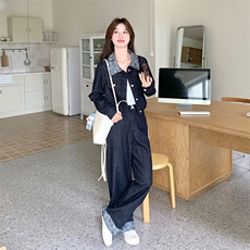 【已出货】】拼接牛仔套装W580P175-K238，女装套装/套裙，2C209