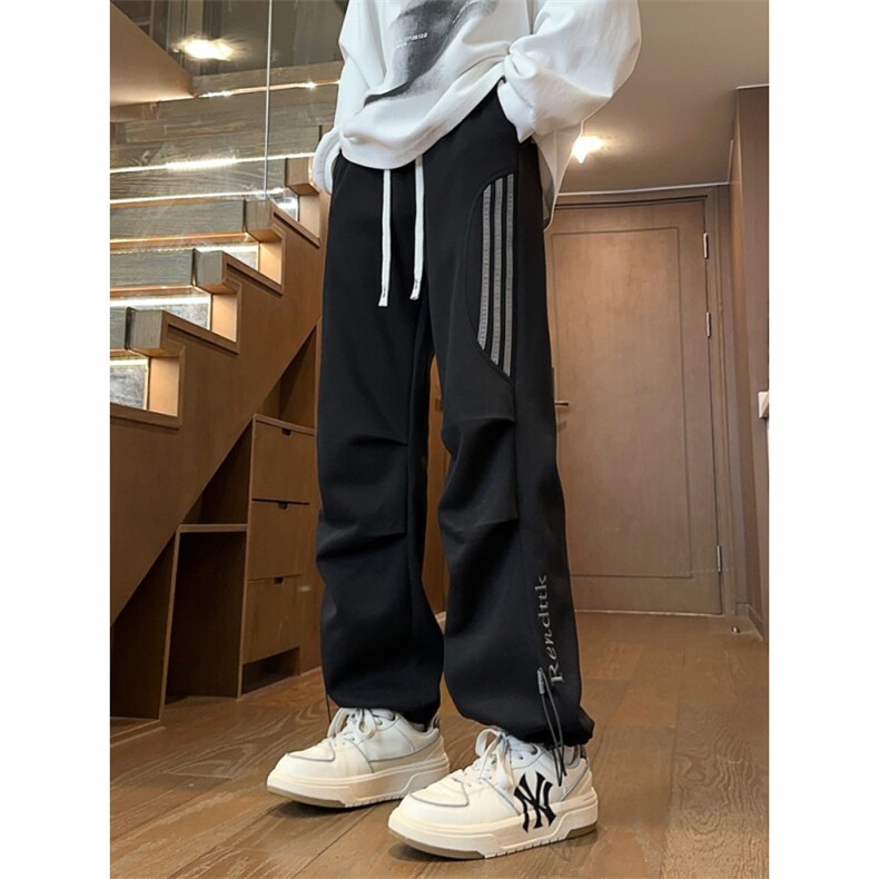 2025秋冬新款美式高街个性设计时尚百搭大码休闲卫裤P45，男装休闲裤，电商B388