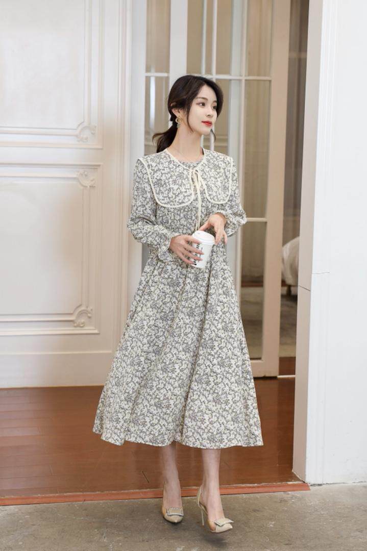 【现货】春季新款碎花披肩连衣裙两穿，女装连衣裙，笑思源