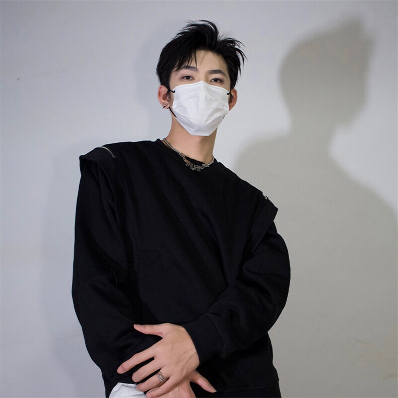 明星私服潮流小众机车卫衣T恤潮男飞袖打底衫长袖卫衣P58,男装T恤,电商B319