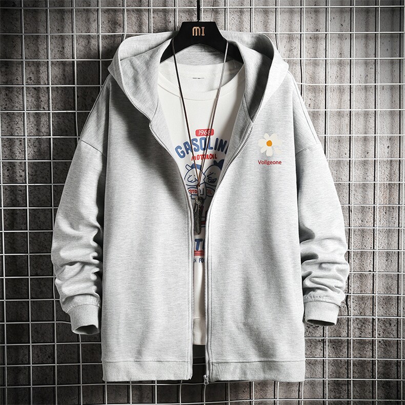 KS21059-P38连帽开衫卫衣男运动外套大码班服网格挂拍,男装卫衣,电商A040A