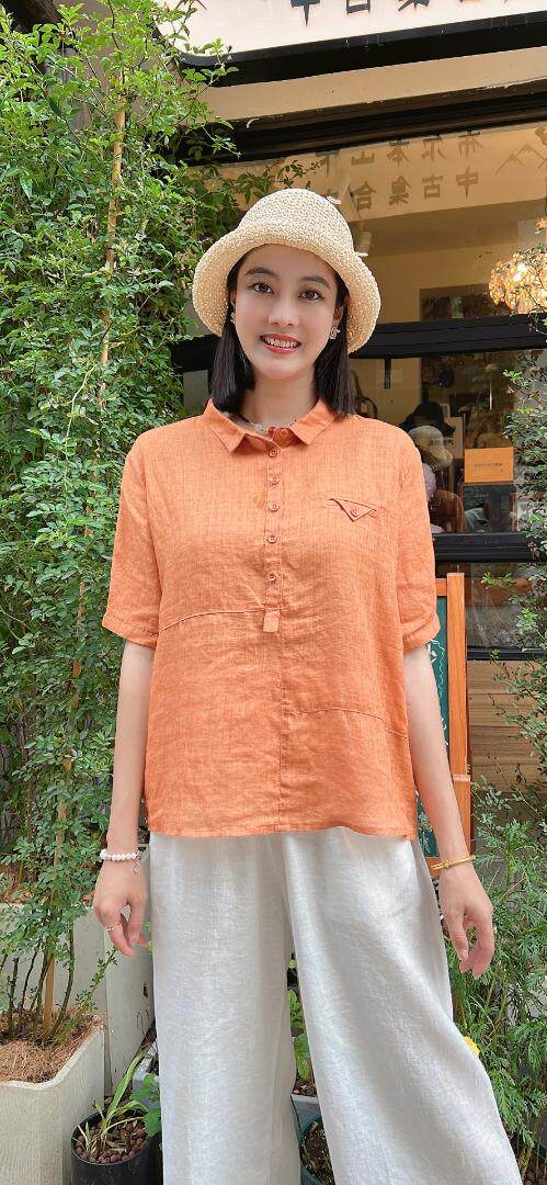 纯苎连衣裙小衫裤子裙子衬衣 时尚风 风淑女风休闲风，女装连衣裙，川哲