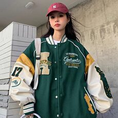 vibe重工刺绣有内里春秋季棒球服宽松设计情侣款夹克W662，男装夹克，星座1116A-1（原606A）