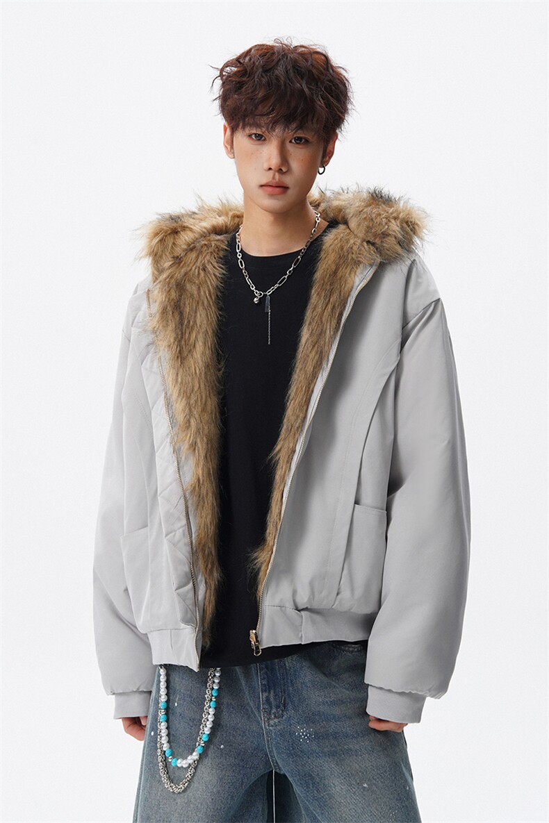 8XL-M复古双面加厚毛绒皮草短款工装派克服外套MY1707P158控188,男装工装外套,电商D206-1