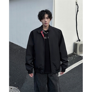 8XL-M美式复古棒球服外套男特大码潮牌双拉链立领夹克衫JK005P85图片