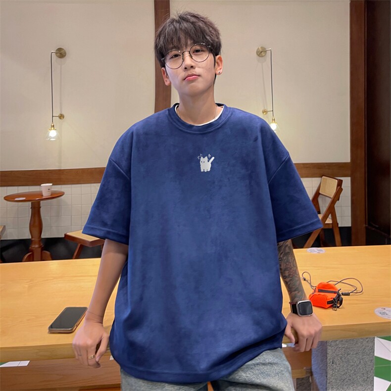 麂皮绒！重磅麂皮绒短袖t恤男JPDX196-特P19控38,男装T恤,电商B367