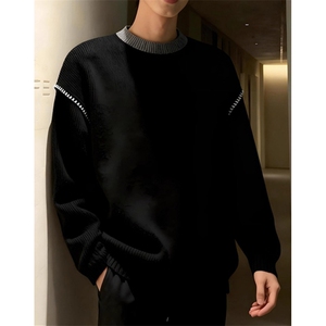[005] 圆领针织衫男款撞色拼接毛衣内搭打底上衣A079-5022-P59图片