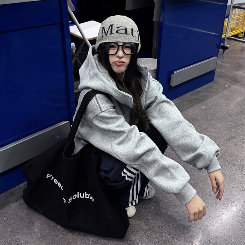 抖音得物高品质秋冬美式高街重磅结构辑明线纹理连帽卫衣外套W111,男装卫衣,电商A486
