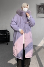 8XL-M90白鸭绒大毛领羽绒服男中长款过膝设计感牛角扣YRFC05P398，男装羽绒服，电商D206-1