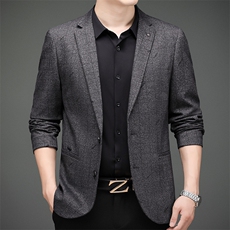 男士2023年秋季新款长袖休闲西服中青年纯色便服外套AJY8625-P180，男装西服，电商B212（原钱塘6029）