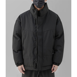 现货美式高街休闲夹克冬季立领纯色三防户外工装加厚棉服外套图片