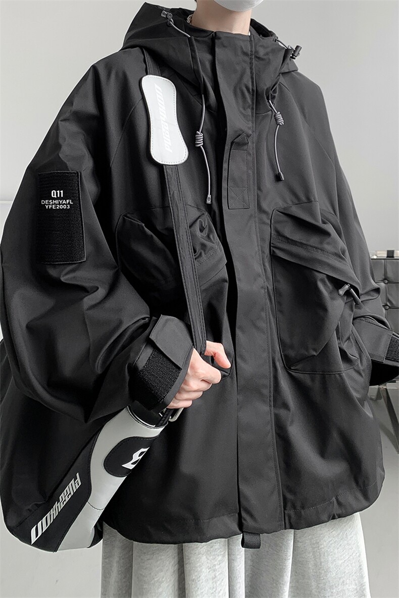 8XL-M特大码冲锋衣防水宽松工装风男夹克外套JK1306P90控118,男装夹克,电商D206-1