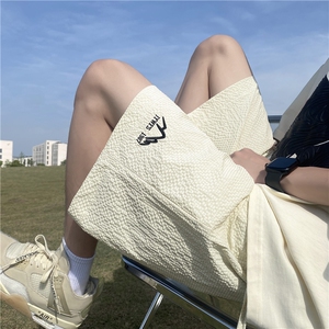 抖音品质夏季新款泡泡格潮流印花宽松短裤B315-K24142-p35控48图片