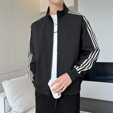 立领开衫夹克男2026新款拉链卫衣条纹运动休闲外套JK02567-P75，男装夹克，星座308B-2