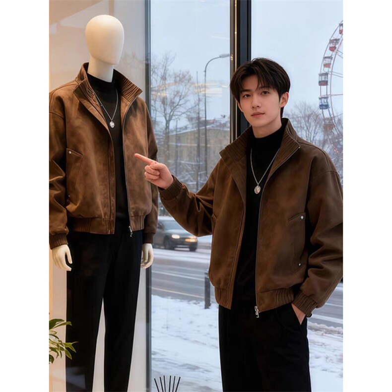 春秋痞帅外套男ins高街潮牌港风韩版潮流宽松情侣夹克WL9088-P75,男装夹克,星座1008