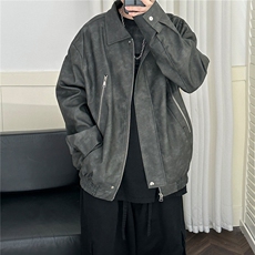 现货-春秋美式复古皮衣男潮牌街头时尚外套皮夹克-AP23064-P105，男装夹克，电商A351