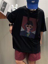 夏季新款大版图案T恤，女装T恤，JIAN.Z 简.站