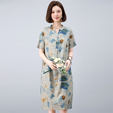 2025夏季新款时尚气质显瘦休闲舒适复古连衣裙，女装连衣裙，独衣靓