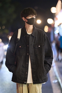 得物港风高品质重磅男士纯色牛仔夹克外套男JK741-P6898图片