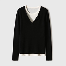 经典圆领百搭舒适休闲纯色显瘦打底衫女款，女装衬衫，美轩羊绒