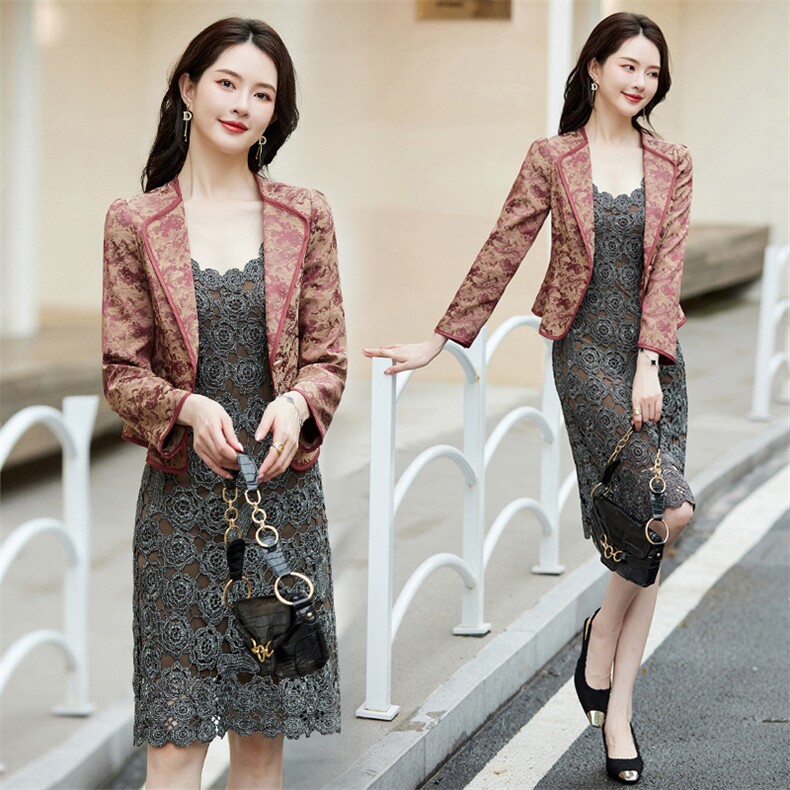 婵米儿2023新款披肩女短款外套秋季西装百搭连衣裙上衣图片